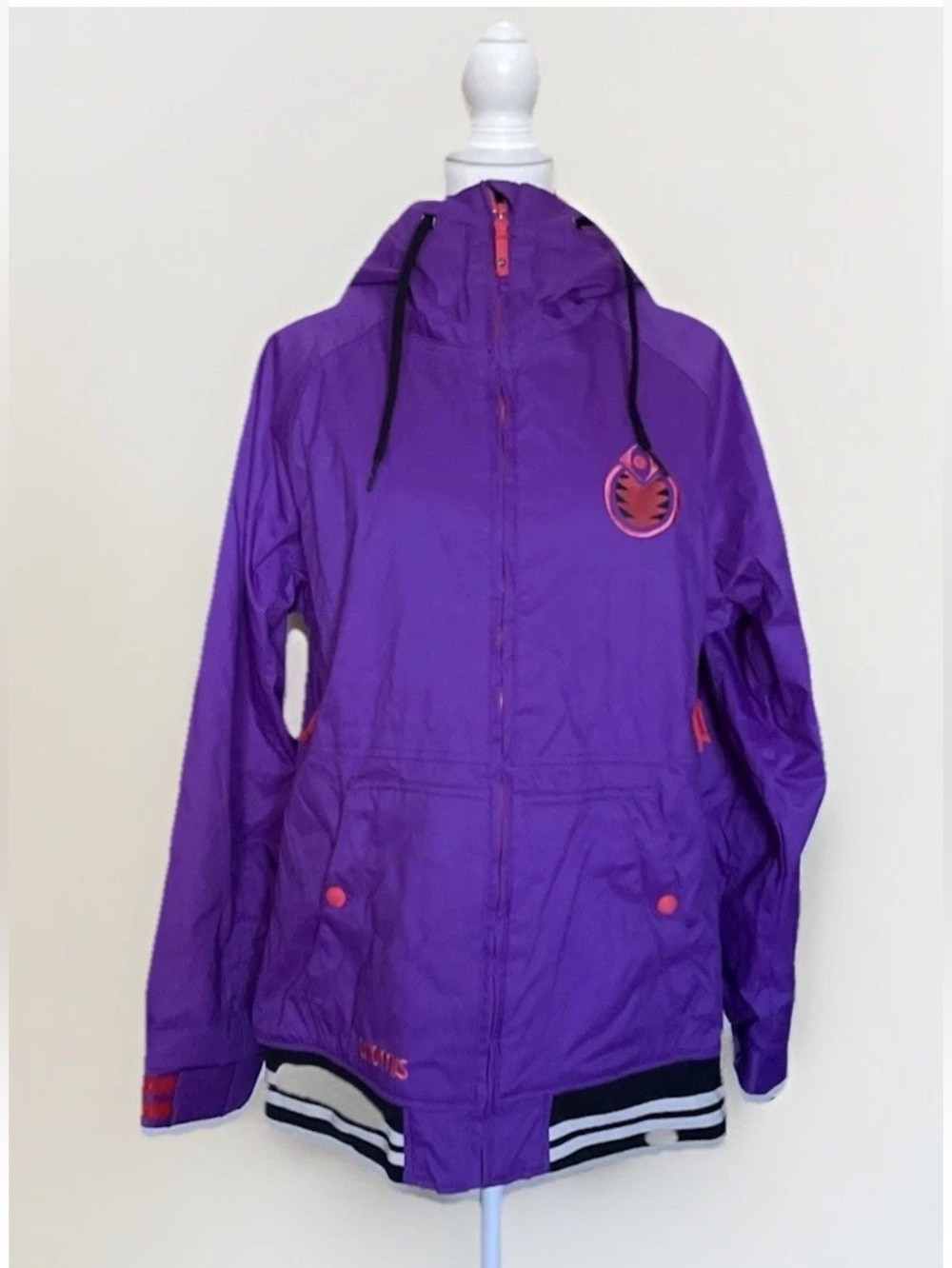 Vintage Nomis Snowboarding Ski Jacket Purple Women's Sz Large Zip Pockets